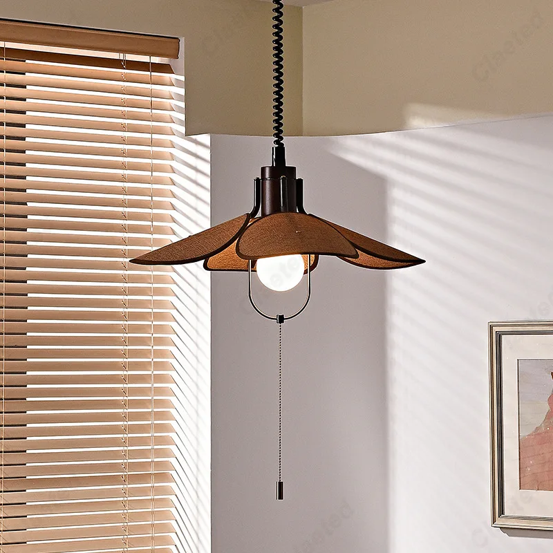 

Новая светодиодная ретро люстра из цельного дерева, столовая, гостиная, коридор, спальня, освещение, декоративные лампы