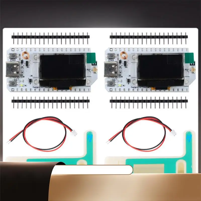 

H ELTEC AUTOMATION 2Sets SP32 Lora V3 Development Board SX1262 0.96 Inch OLED Display BT+WIFI Lora Case Kit For Arduino-X64A