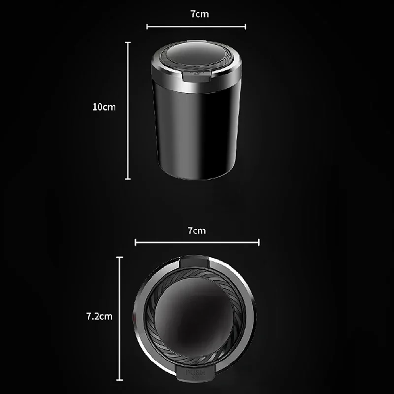 NEW Car Ashtray With LED Light Universal Alloy Ash Tray Car Retardant Cigarette Holder Ash Tray Automotive Supplies 1PC