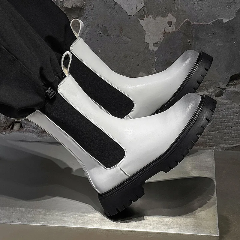 

European and American cigarette tube Chelsea men's boots casual British style retro classic tooling boots