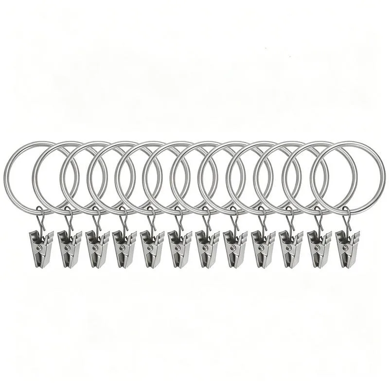 62 pcs 25mm Metal Curtain Hanger Rings, Easy Slide On Rod, suitable for Bathroom Shower Panels, Sturdy Metal Ring