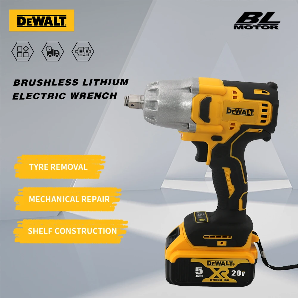 

DEWALT Brushless Cordless Impact Wrench 700N.M High Torque 2000RPM High-speed Electric Tools For 20V DeWalt Battery