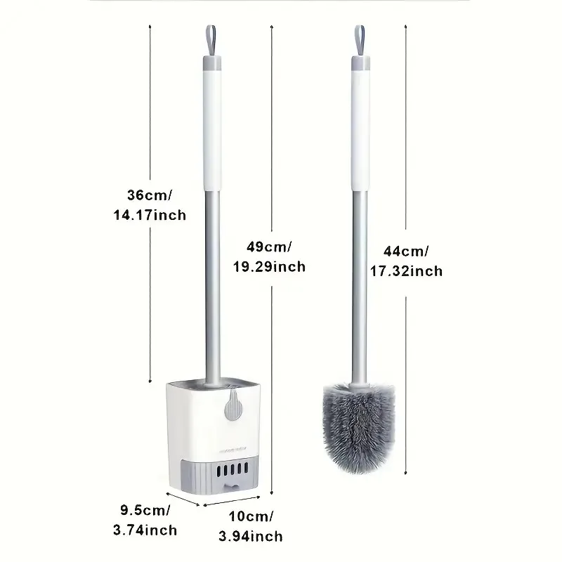 Toilet Brush Set: Long Handle, Hang or Stand, Traceless Mount. Keep Guest Bathrooms Spotless for Holiday Parties! - Image 6