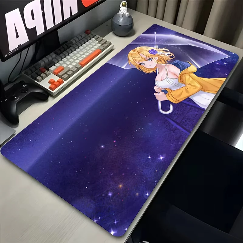 Tappetino per mouse Anime Girl Computer Gamer Accessori da gioco Kawaii Tappetino per mouse Hololive Watson Amelia Tappetino per tastiera Tappetino da scrivania Kawaii