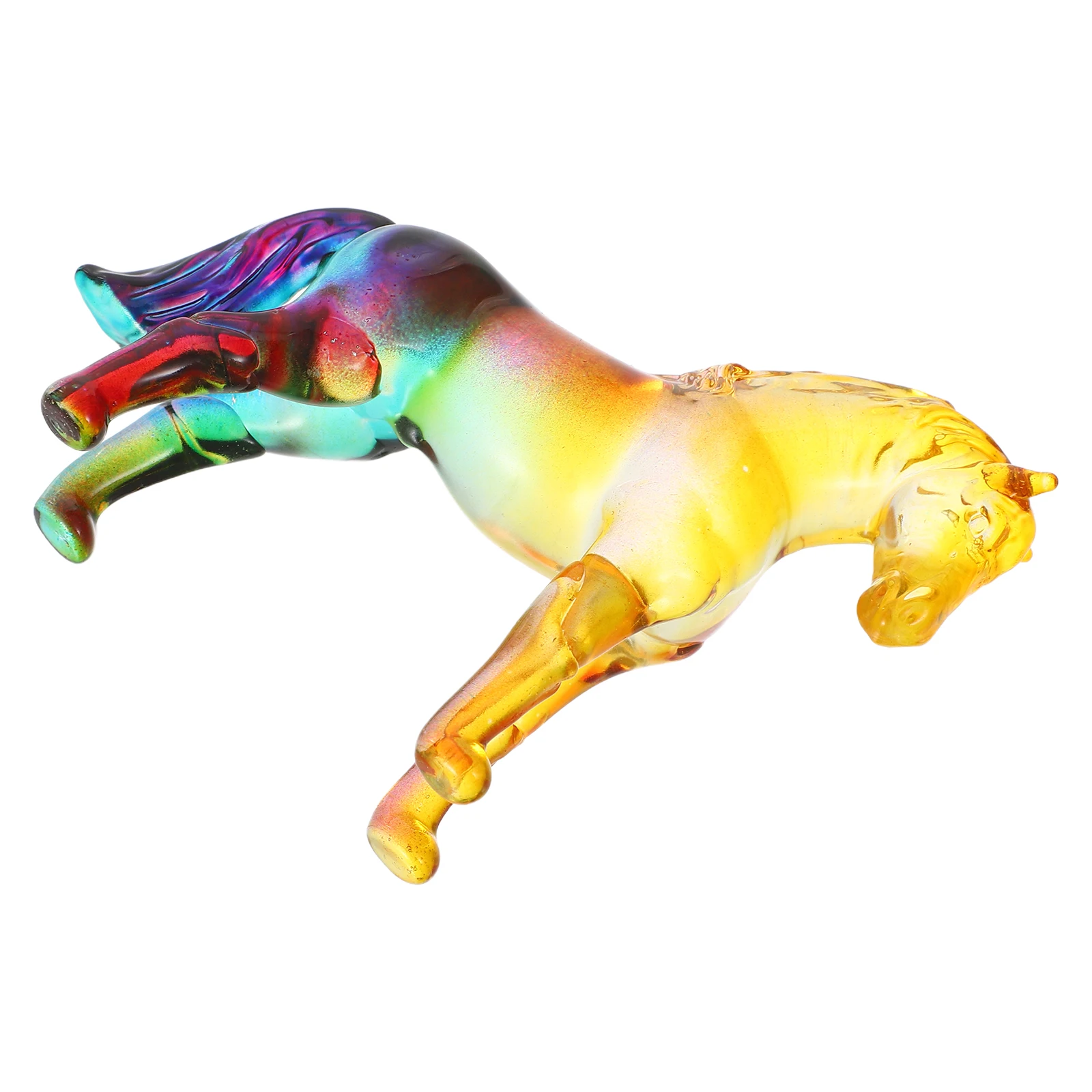 

Crystal Standing Horse Sculpture Transparent Desktop Decoration Paperweight Animal Ornament for Office Home Study Inspirational
