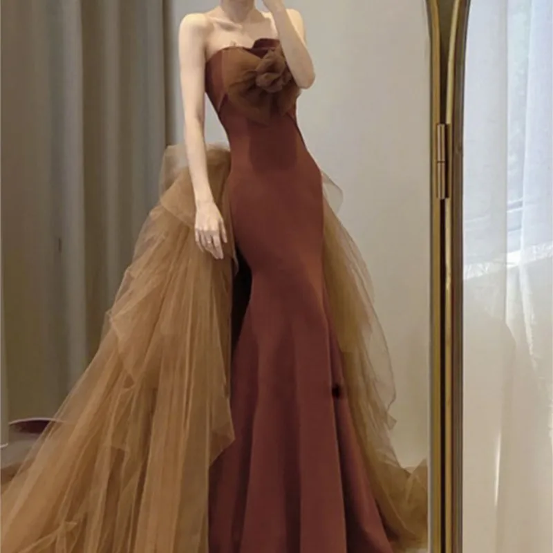 Banquet Evening Dress New Light Luxury Minority Engagement Wedding Toast Fishtail