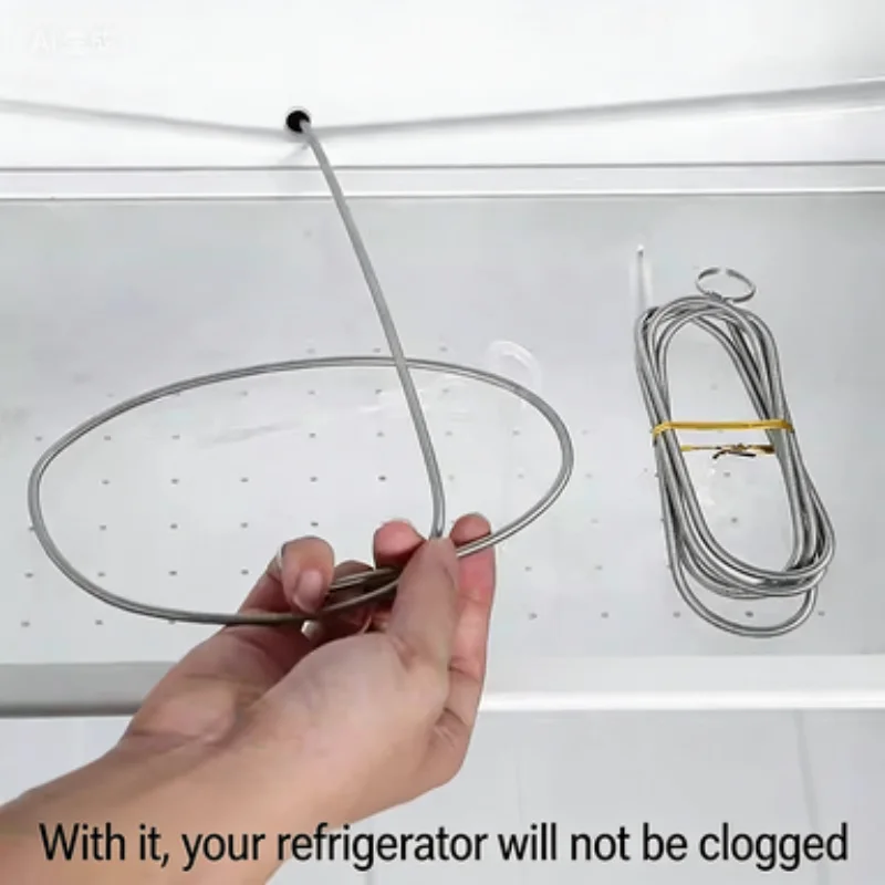 5pcs Fridge Dredging Kit Flexible Refrigerator Scrub Brush Reusable Clean Drain Outlet Dredging Tool Cleaning Syringe Shovel