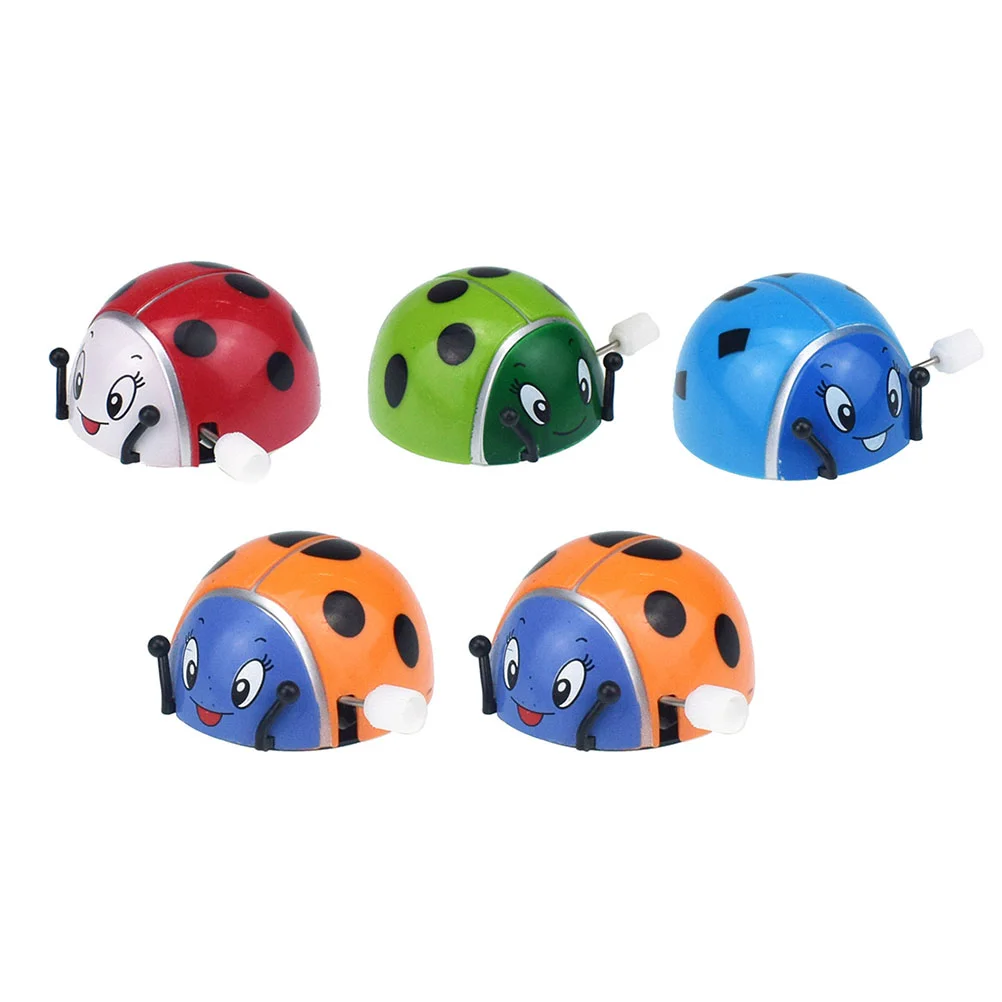 5/10pcs Classic Cartoon Ladybug Clockwork Toy Ladybird Animal Jumping Wind Up Toys Educational Toys For Children Random Color