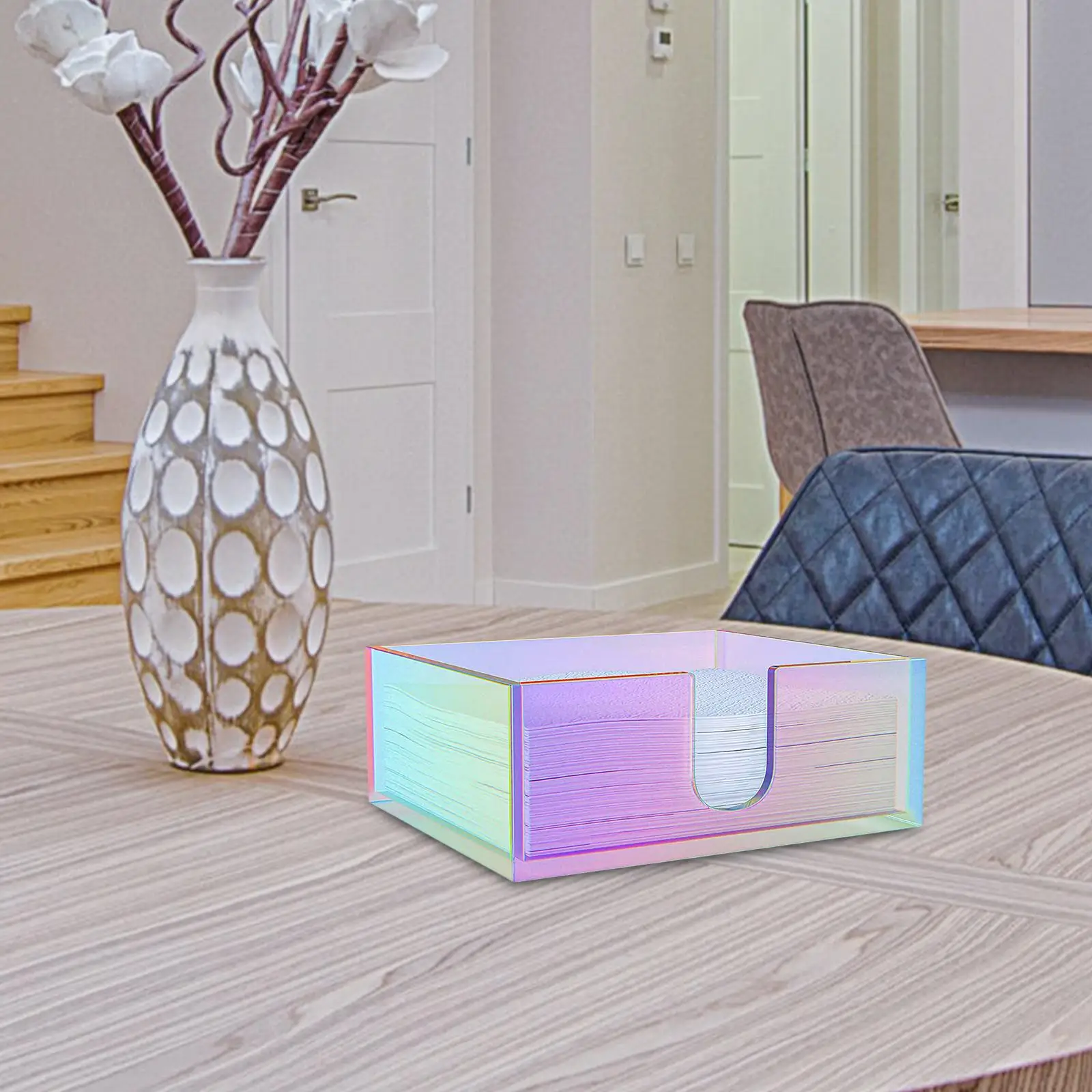 Elegant Paper Napkin Holder Case Rainbow Storage Box Tissue Box for Office