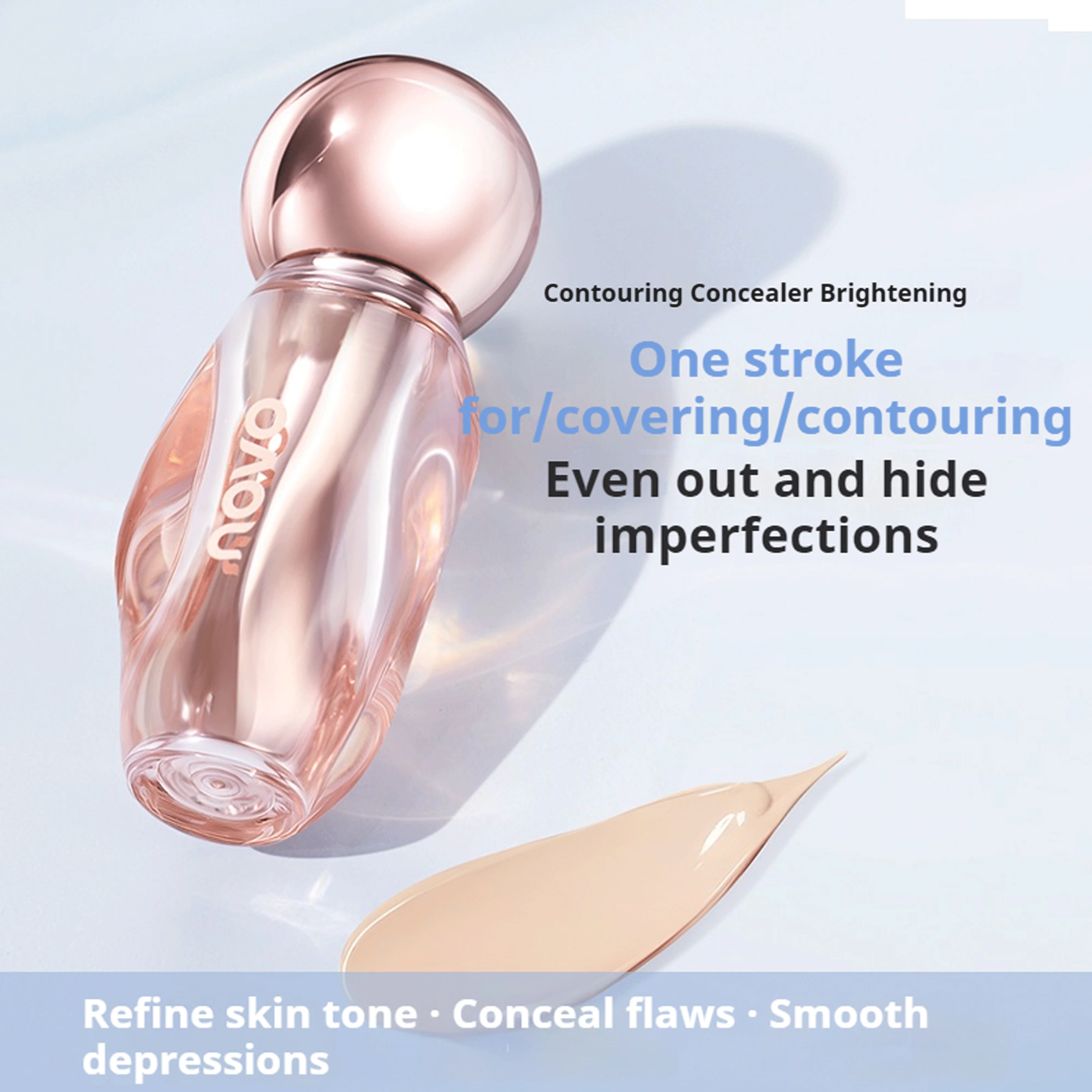 NOVO Corretivo para Contorno e Iluminar Corretivo Iluminador Facial para Cicatrices de Acne e Olheiras