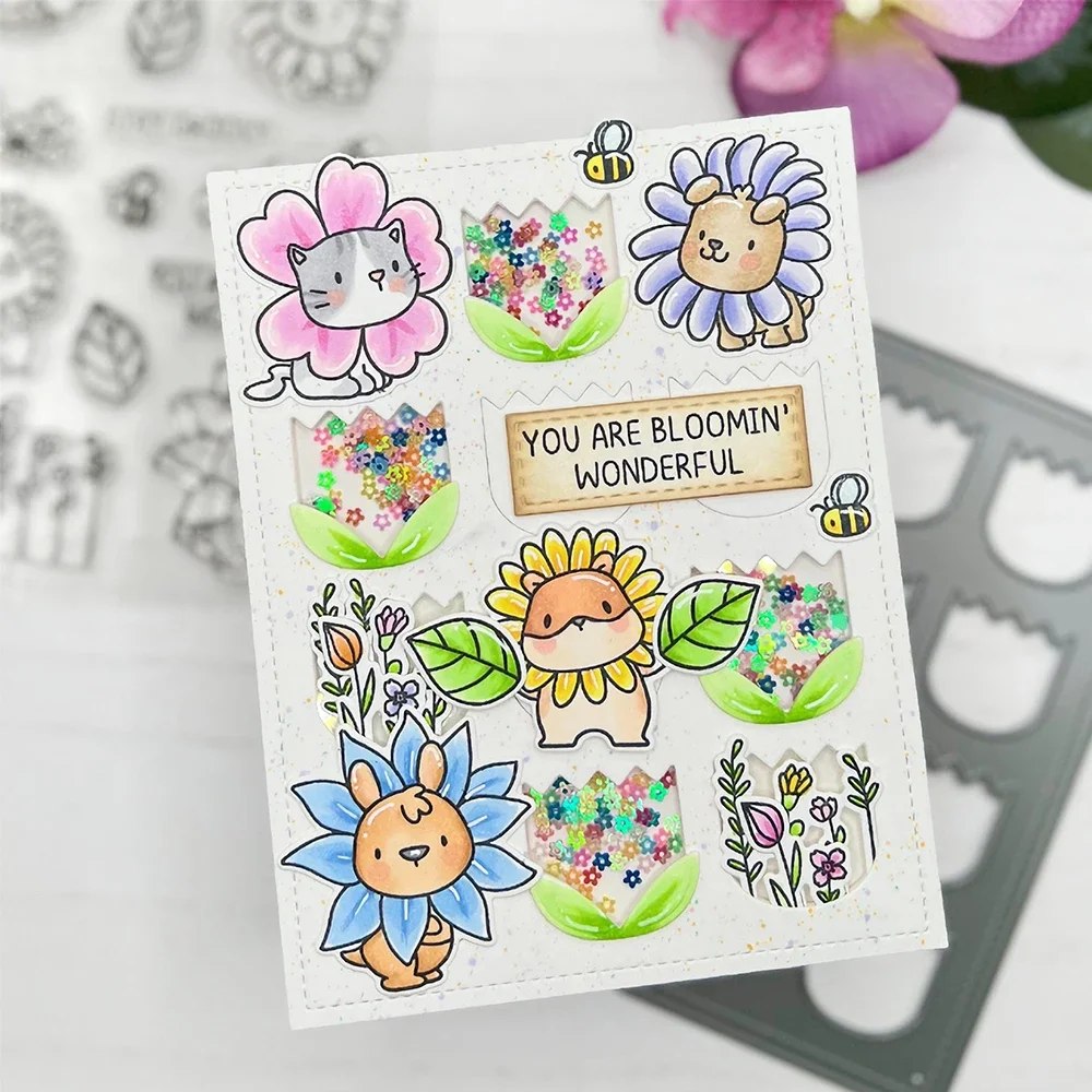 العشب الثنائي فلوريت غطاء شبكة كومبو مربع المعادن قطع يموت DIY بها بنفسك بطاقة صنع سكرابوكينغ ألبوم صور الديكور صياغة #2