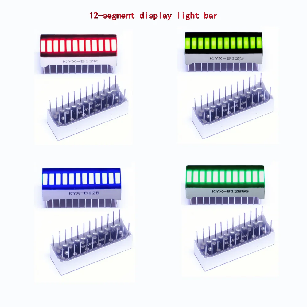 30*10*8mm Blue/Green/Red/Yellow LED Display 12 Segment Bar Graph Chart for Smart Appliances Mobile Charging Bar-Graph Module DIY