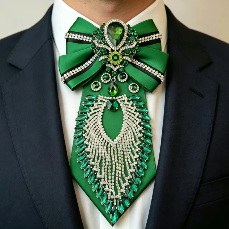 original-handmade-men's-tie-luxury-rhinestone-business-banquet-wedding-suit-shirt-collar-accessories-high-end-jewelry-gifts