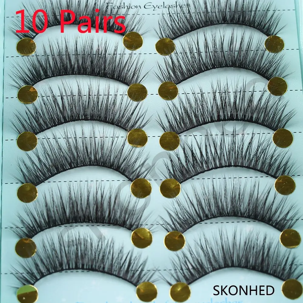 Soft Pure Hanmdade Fluffy Natural 3D Faux Mink Hair False Eyelashes Thick Long Eyelashes Extension Tools