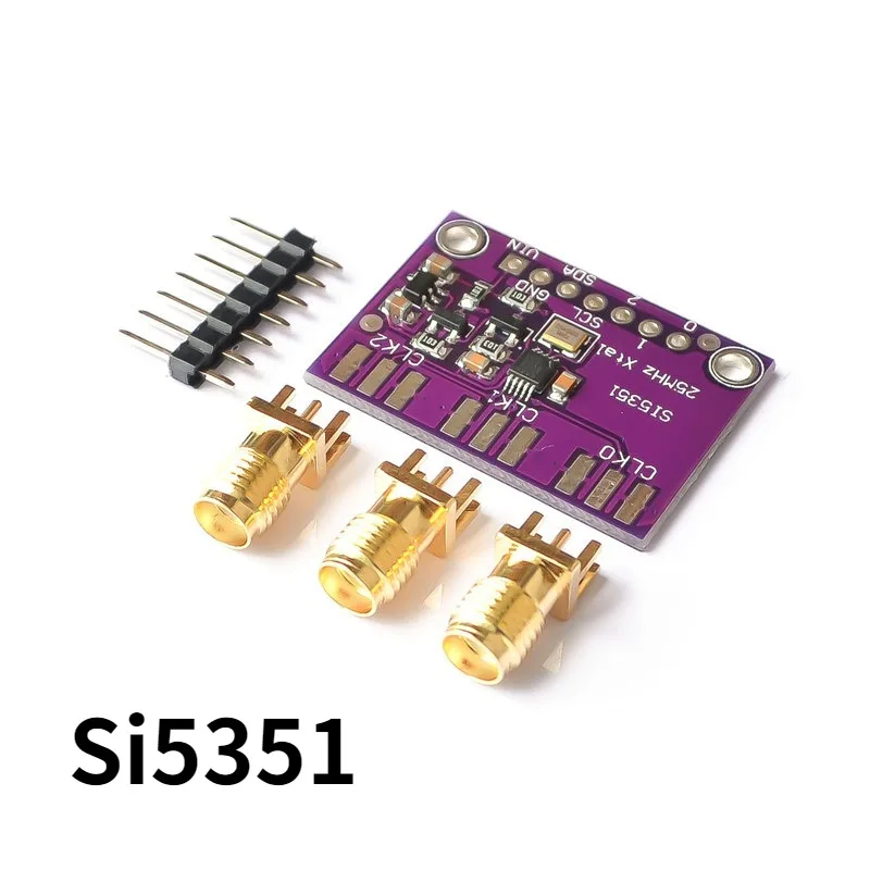 

DC 3-5V CJMCU-5351 Si5351A Si5351 I2C Clock Generator Breakout Board Module Signal Generator Clock 8KHz-160MHz For Arduino