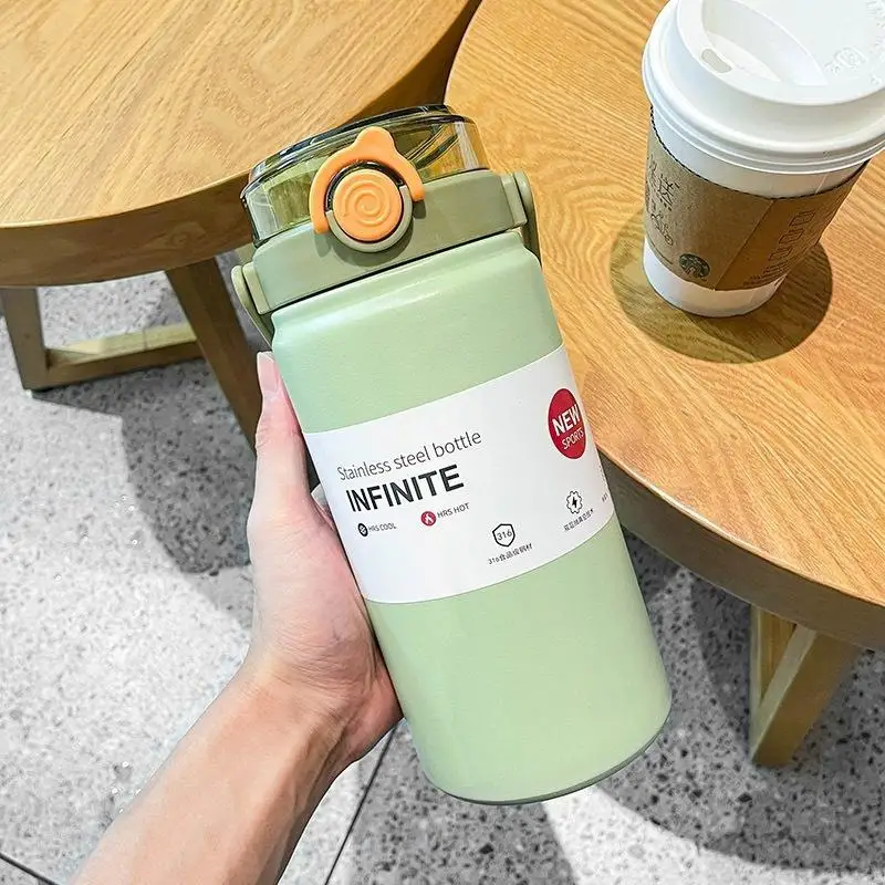 1000/1200ML Stainless Steel Insulated Kettle With Straw, Vacuum Bottle For Office, Car, Travel, Camping & Holiday Gifts