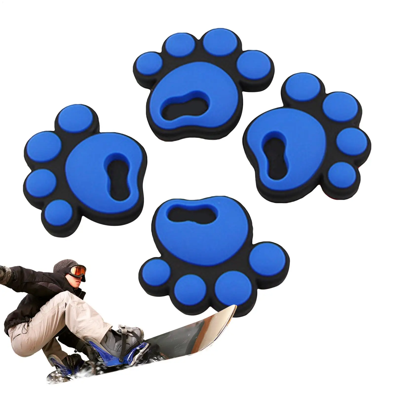 

Набор из 4 противоскользящих ковриков для сноуборда и лыж, в форме собачьих лап, для тренировок, аксессуары для сноуборда и серфборда