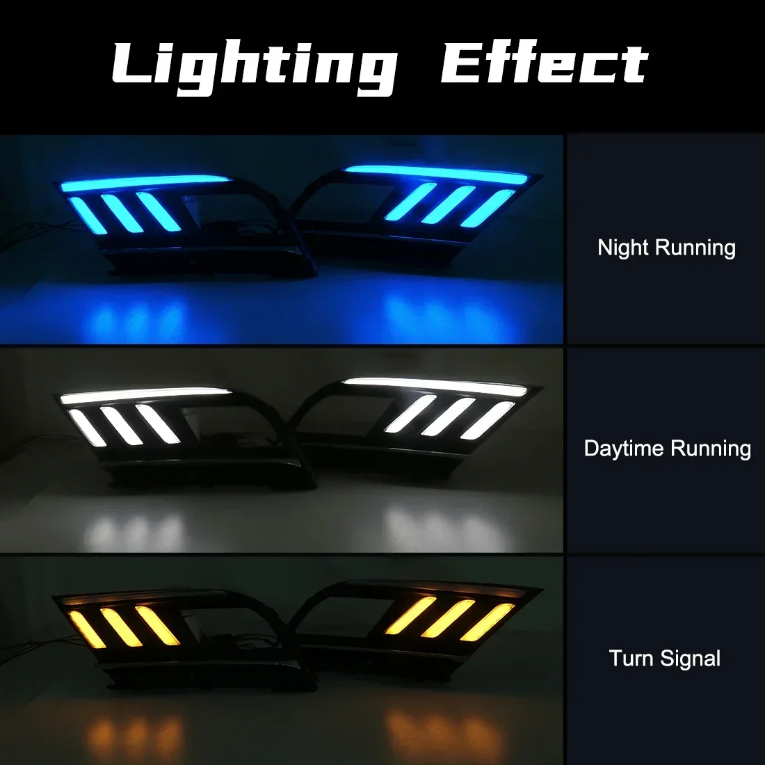 3 Colors LED Flog Lamp For Volkswagen Jetta Sagitar MK6 2015 2016 2017 2018 DRL Daytime Running Light Dynamic Turn Signal 12V