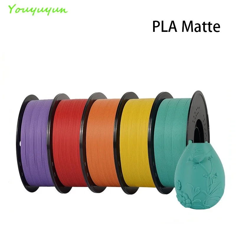 Youyuyun PLA MATTE Filament 1.75mm 1kg 2.2LBS Spool Multi color 3D Printinng Material For FDM 3dprinter & 3D Pen