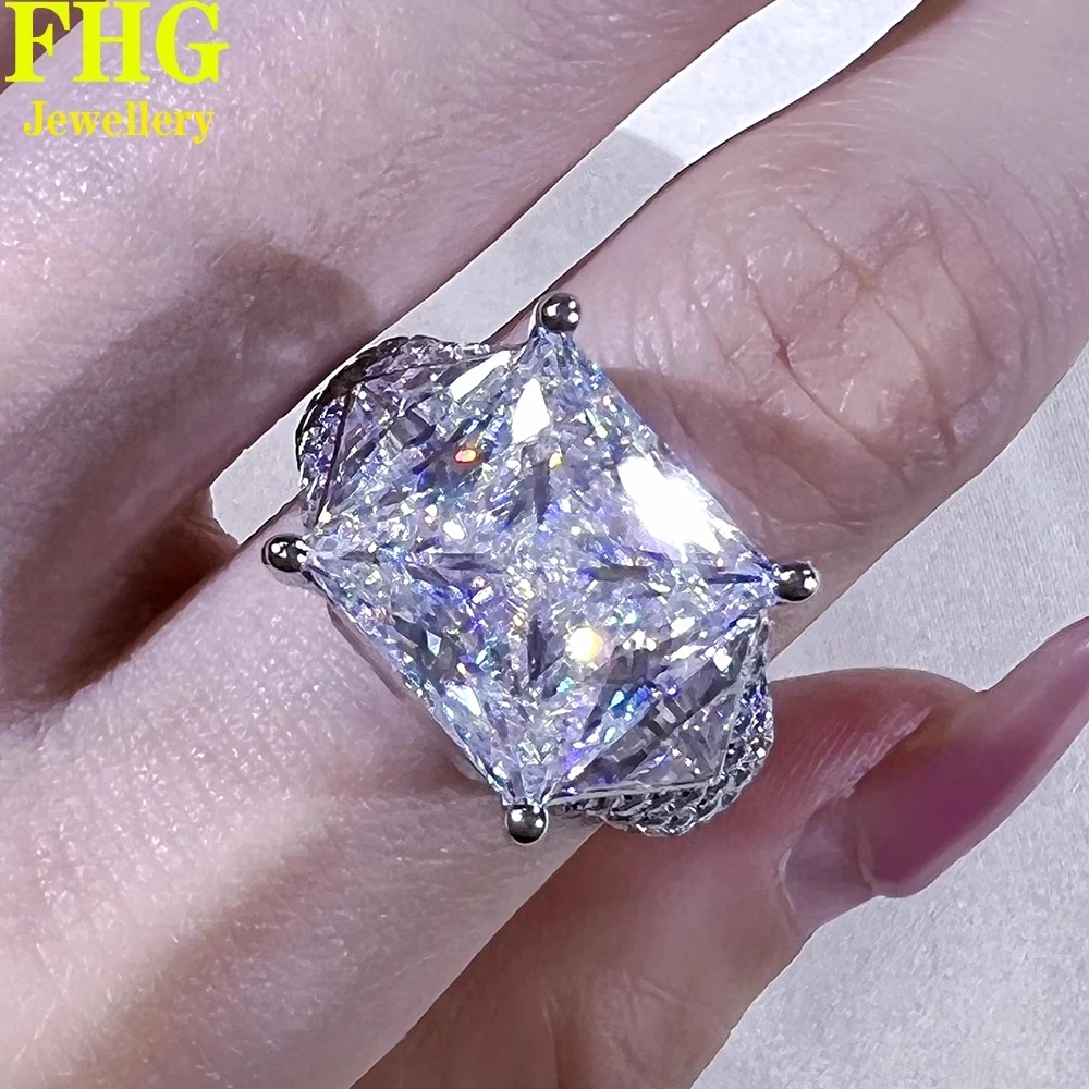 

Princess shape 3 carat Au585 14K White Gold Ring DVVS1 Moissanite Diamond ring Women Wedding Party Engagement birthday