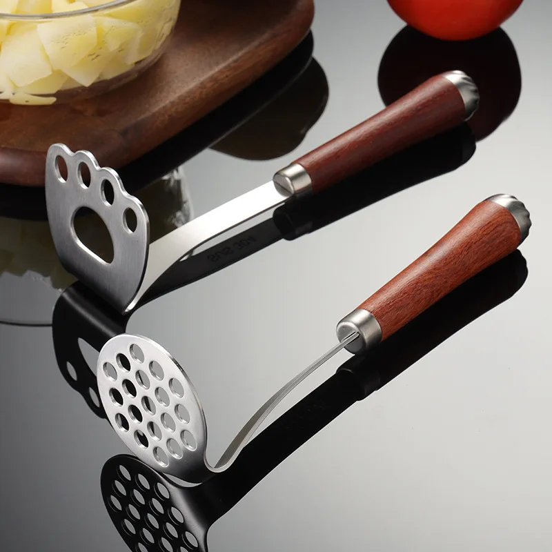 Stainless Steel Potato Masher Manual Fruit Vegetable Pressure Mud Machine Kitchen Children Food Crusher Complementary Gadget