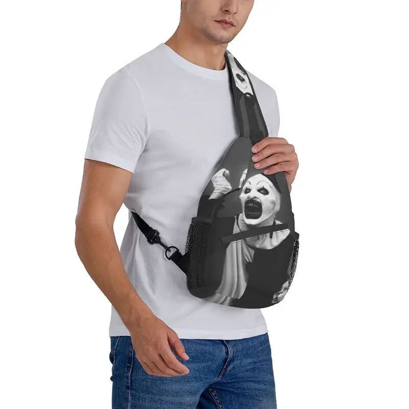 Casual Halloween Movie Terrifier Sling Crossbody zaino uomo Horror Clown borsa a tracolla per l'escursionismo