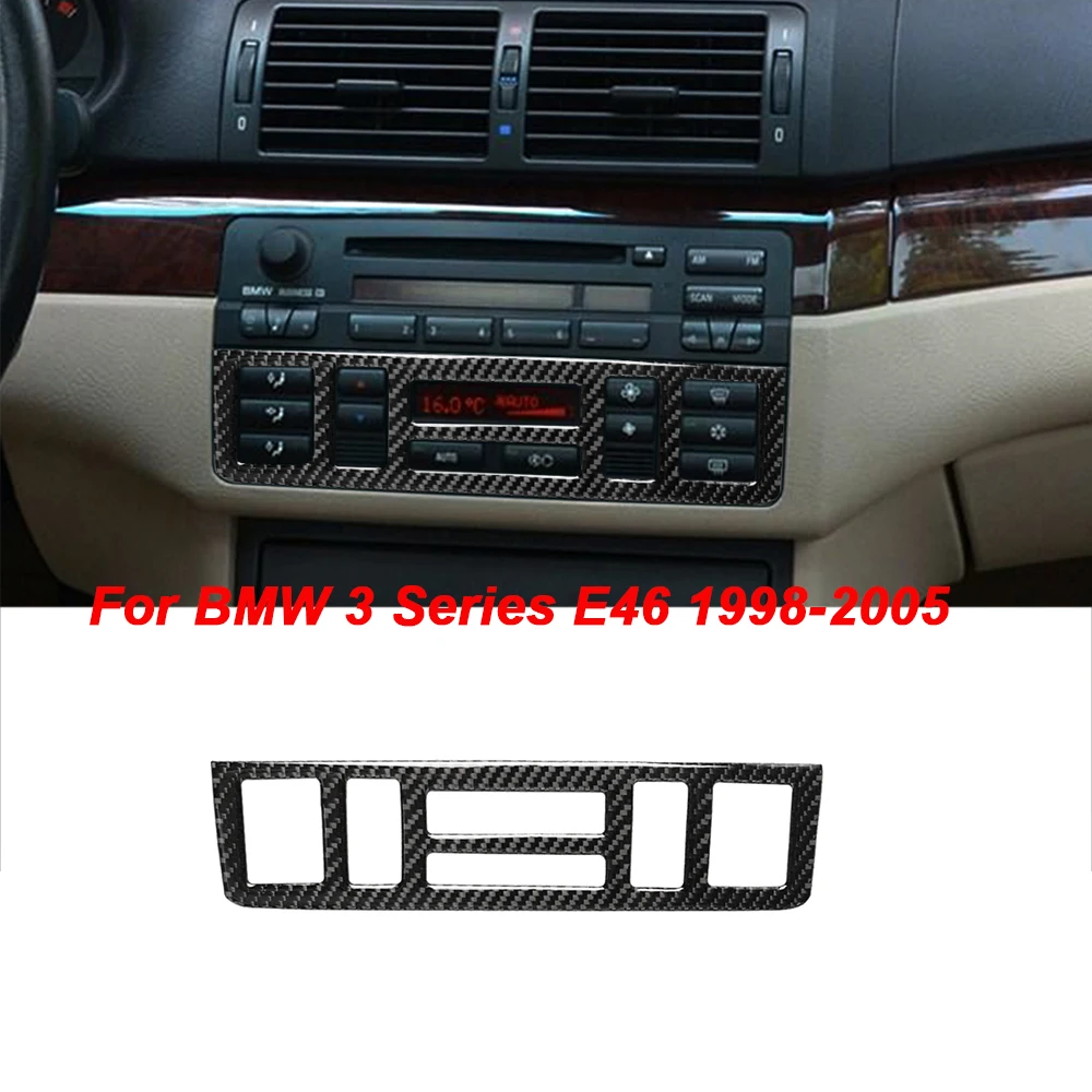 For BMW 3 Series E46 1998-2005 Carbon Fiber Interior Console Trim Cover Sticker Car Styling Accessories Articulos Para Autos