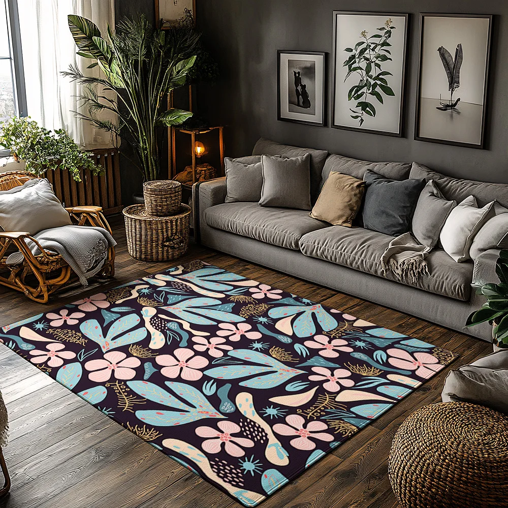 

Bohemian Area Rug Non-Slip Indoor Outdoor Mat Modern Abstract Geometric Pattern Home Decor Living Room Floor Carpet Washable