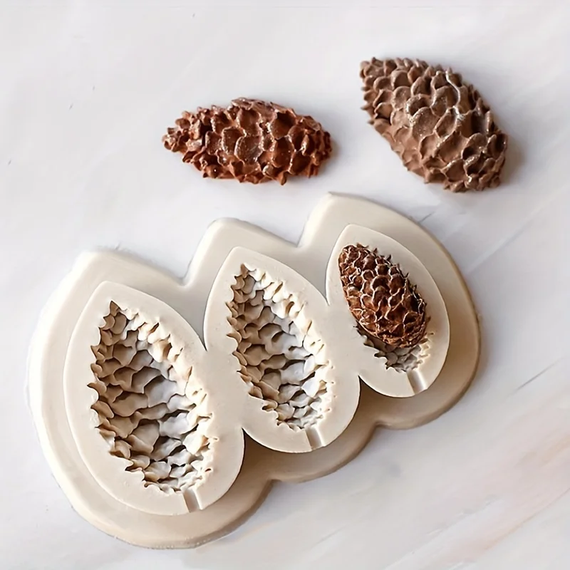 

1PC Leaf Foliage Christmas Tree Pineal Cone Silicone Sugarcraft Mold Resin Tools Cupcake Fondant Cake Decorating Tools