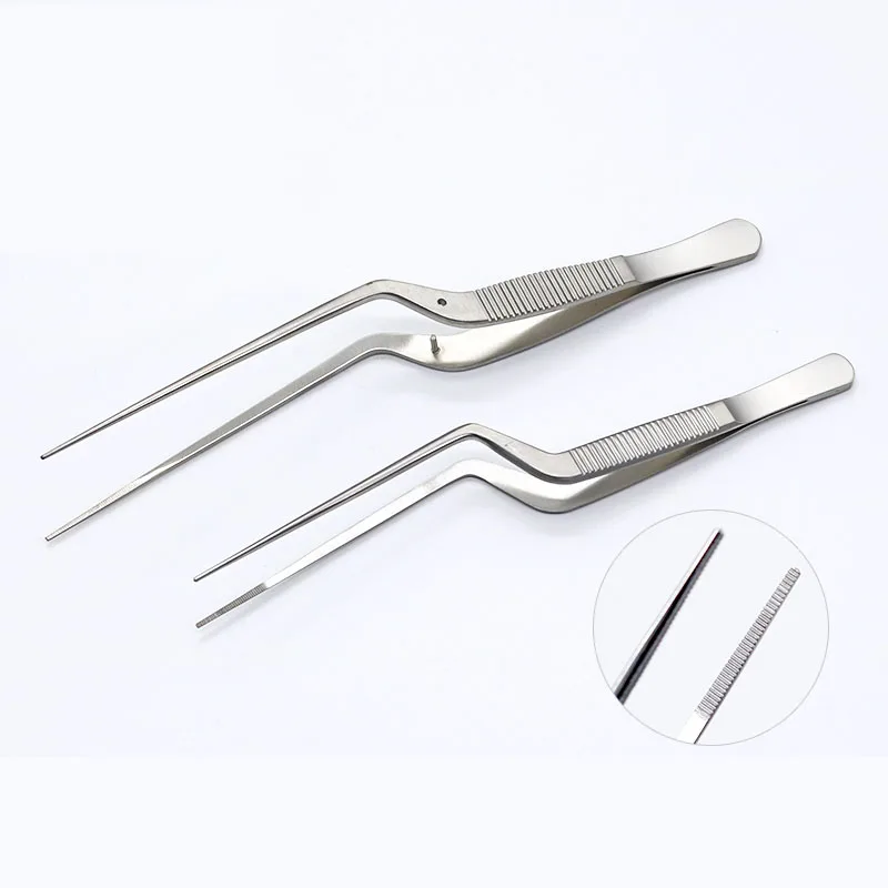 Beauty Micro-tooth Straight Platform Tweezers Head 0.3mm/0.15mm Length 11cm Ophthalmic forceps Makeup Tools