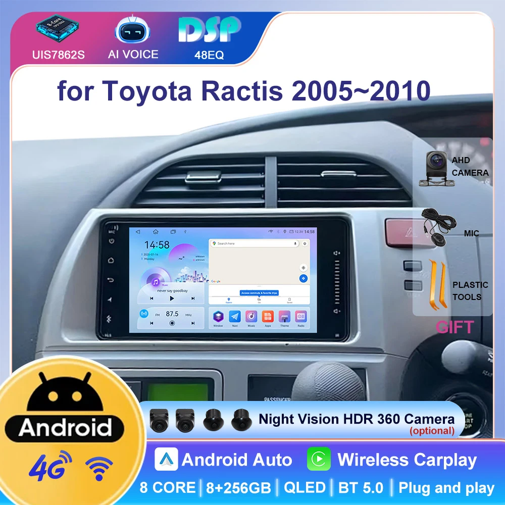 7'' 8 Core 4G WIFI Android Car Radio GPS Navigation DSP Carplay Auto Video Stereo Multimedia Player for Toyota Ractis 2005~2010