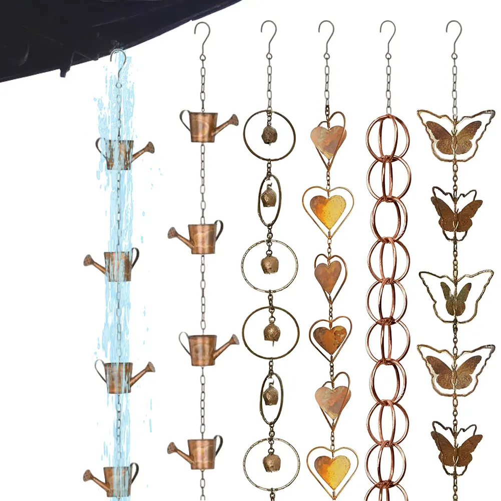 

Metal Rainwater Drainage Chain Multifunction Drainage Rainwater Chain Decorative Rain Chains Exquisite for Front Porch Patio