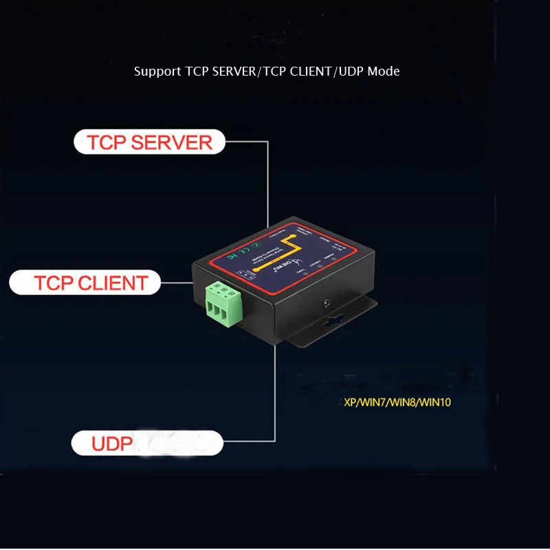 Servidor de dispositivos de serie de grado Industrial RS485 a adaptador Ethernet LAN de RJ-45, conmutador inteligente Ethernet TCP/UDP, interruptor RJ45 para juegos