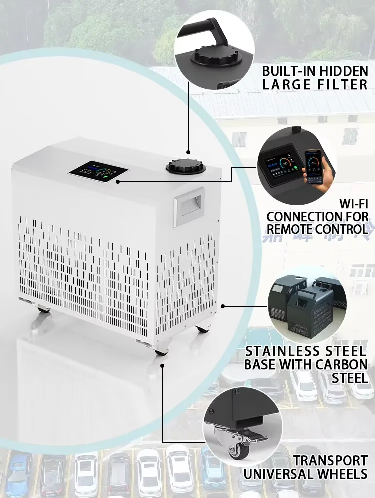 Stainless Steel Ice Bath Therapy and Fitness Recovery Wi-Fi 1HP Portable Ozone Mini Bath Tub Cooler Ice Bath Water Cooling