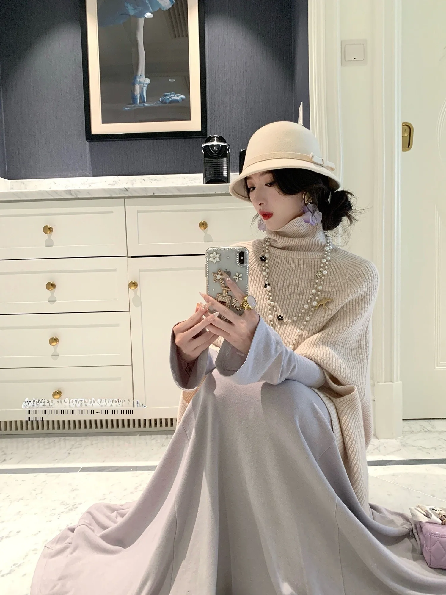 

Warm Knitted Woolen Wrap Coat for Women Loose Fit Autumn Winter Faion French Sle Two-Way Use oulder Pads Included