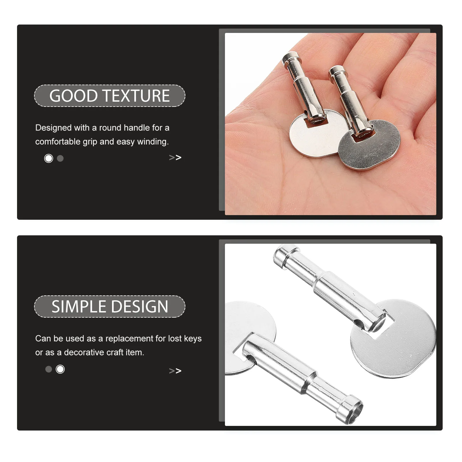 

5 Pcs Accessories Music Box Handle Key Boxes Replacement Metal Clock Windup Keys