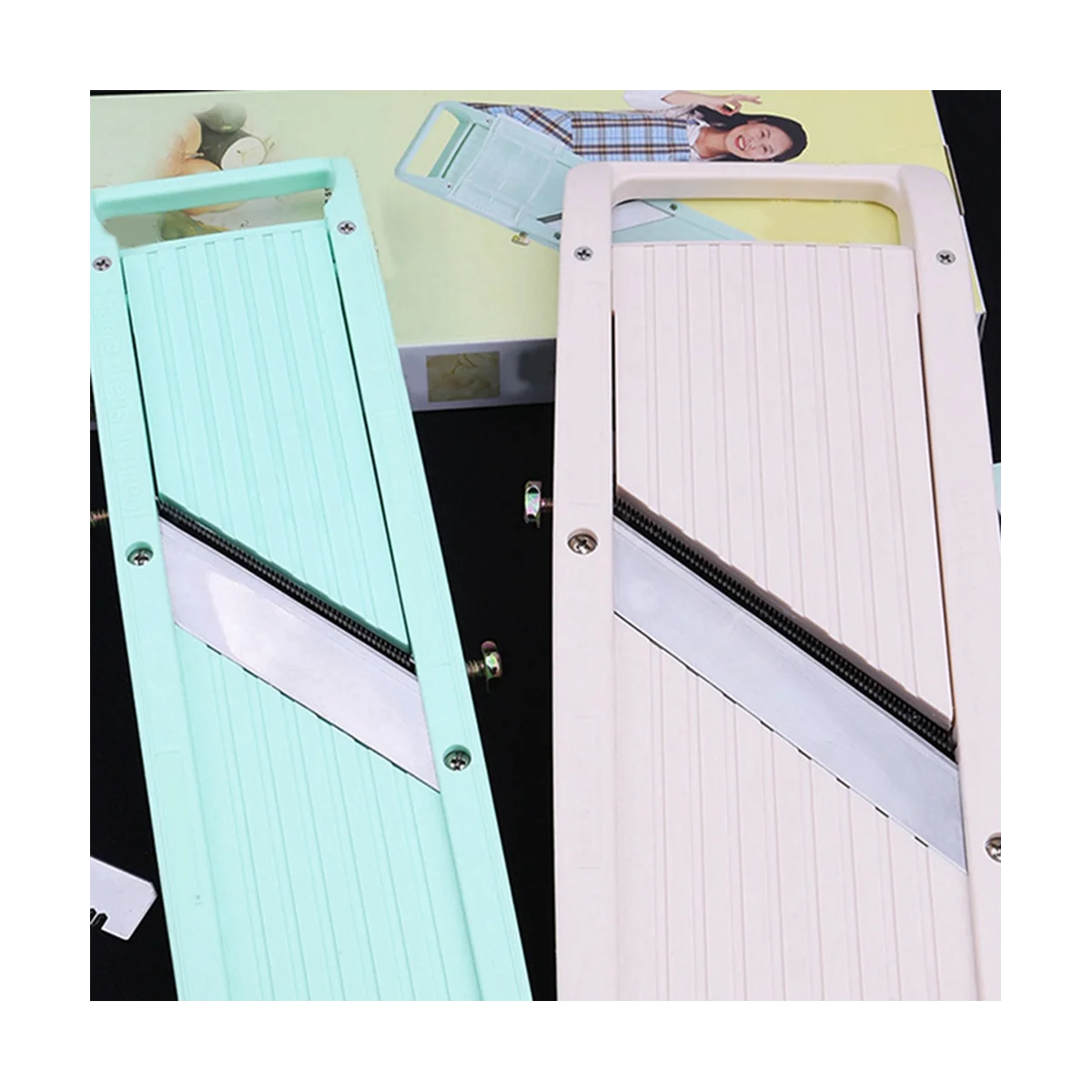 Rallador de 3 cuchillas, rebanador Manual ajustable, rallador plano, tabla de cortar, rallador de nabo, rallador, rebanador Manual, 33 dientes