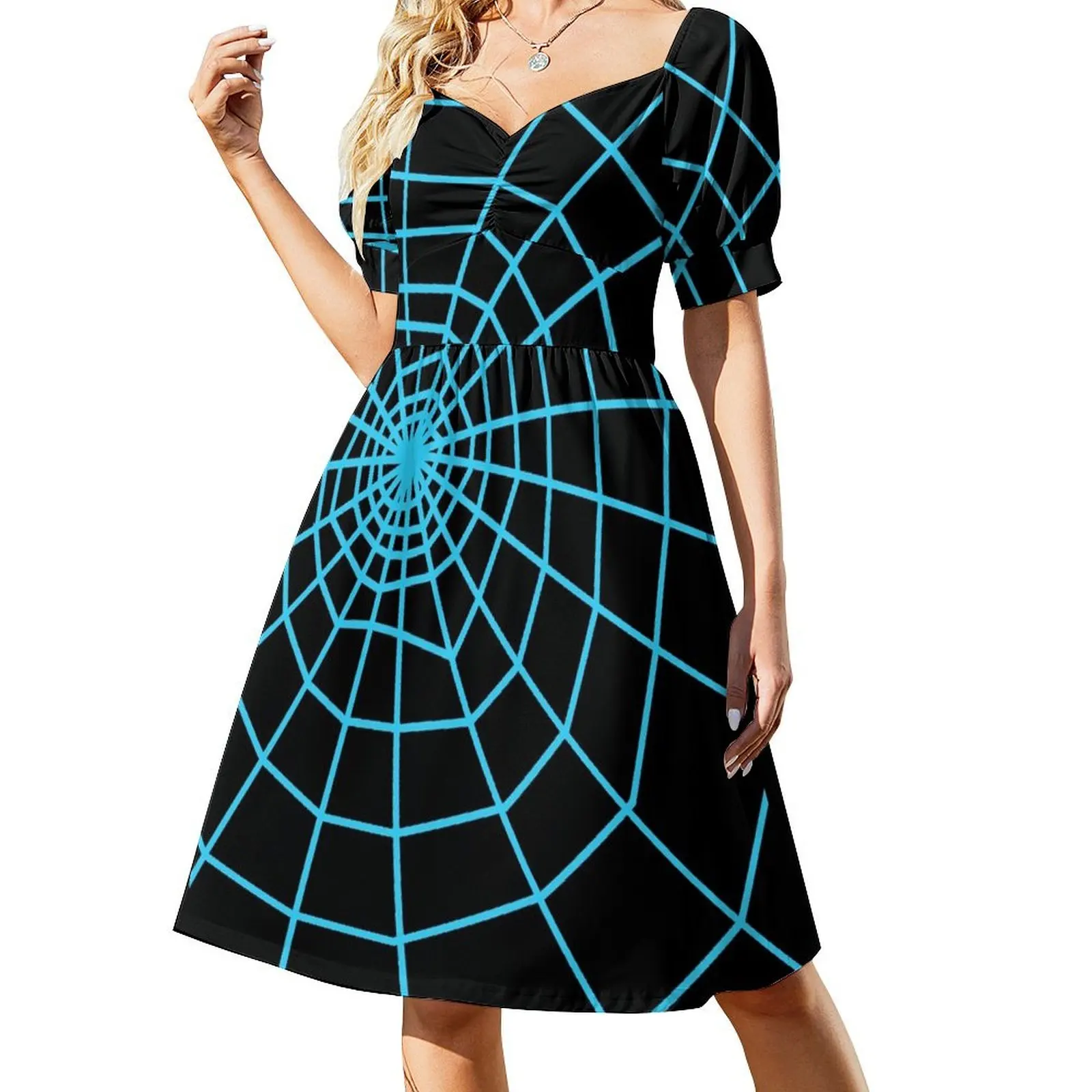 

Halloween Spider Web Short-Sleeved Dress Women's long dress dress women elegant luxury summer women 2025