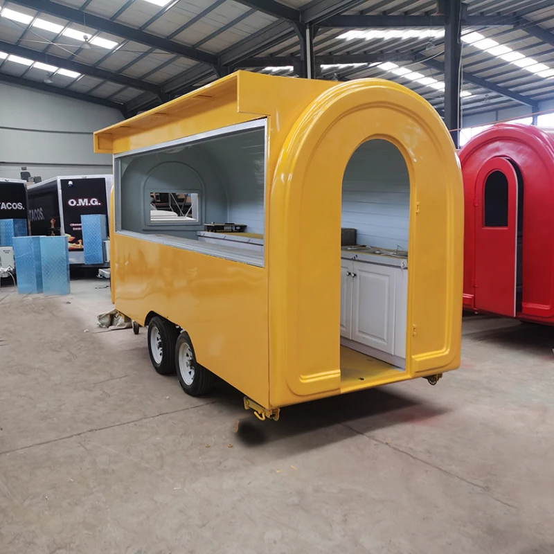 Wholesale Low Price FRP Round Food Truck Trailer Hot Dog Hot Dog Burger Trailer BBQ Ice Cream Trailer Body