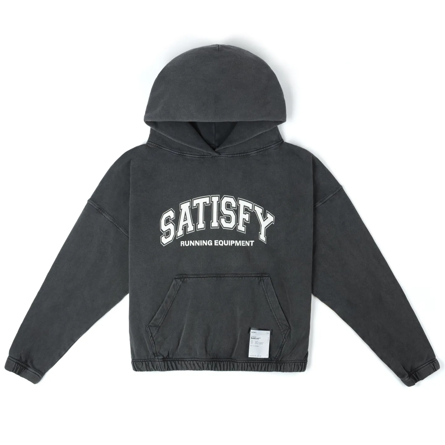 SATISFY meets SoftCell retro wash do old letter print jogging hooded sweater