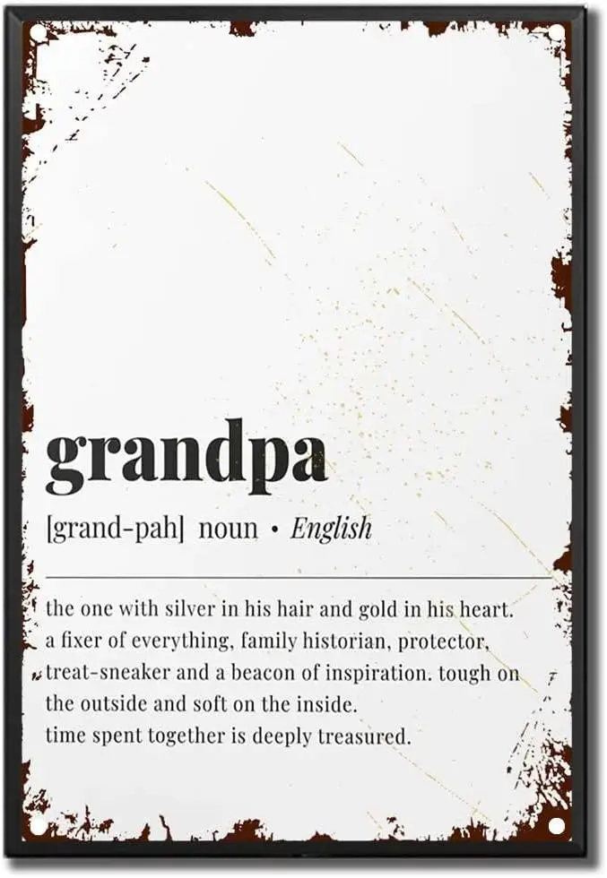 Tin Sign Grandpa Definition Grandpa Meaning Digital Wall Art Grandpa Birthday Gifts from Grandchildren Home Gate Garden Bar Rest