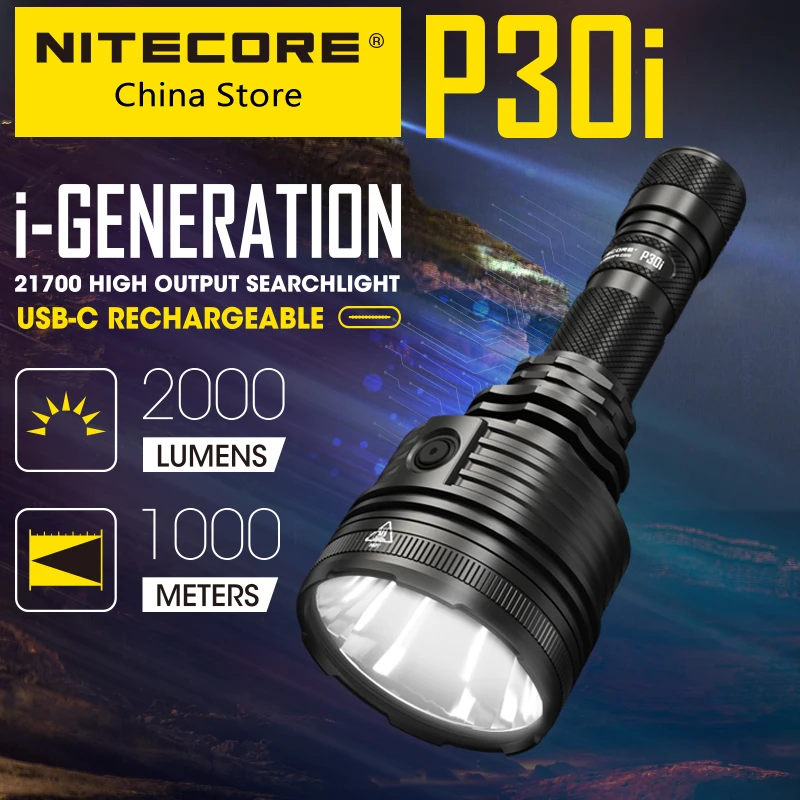 wholesale Nitecore P30i Strong Light Super Bright 2000LM Long-range Spotlight USB-C Direct Charging 21700 LED Flashlight Lantern