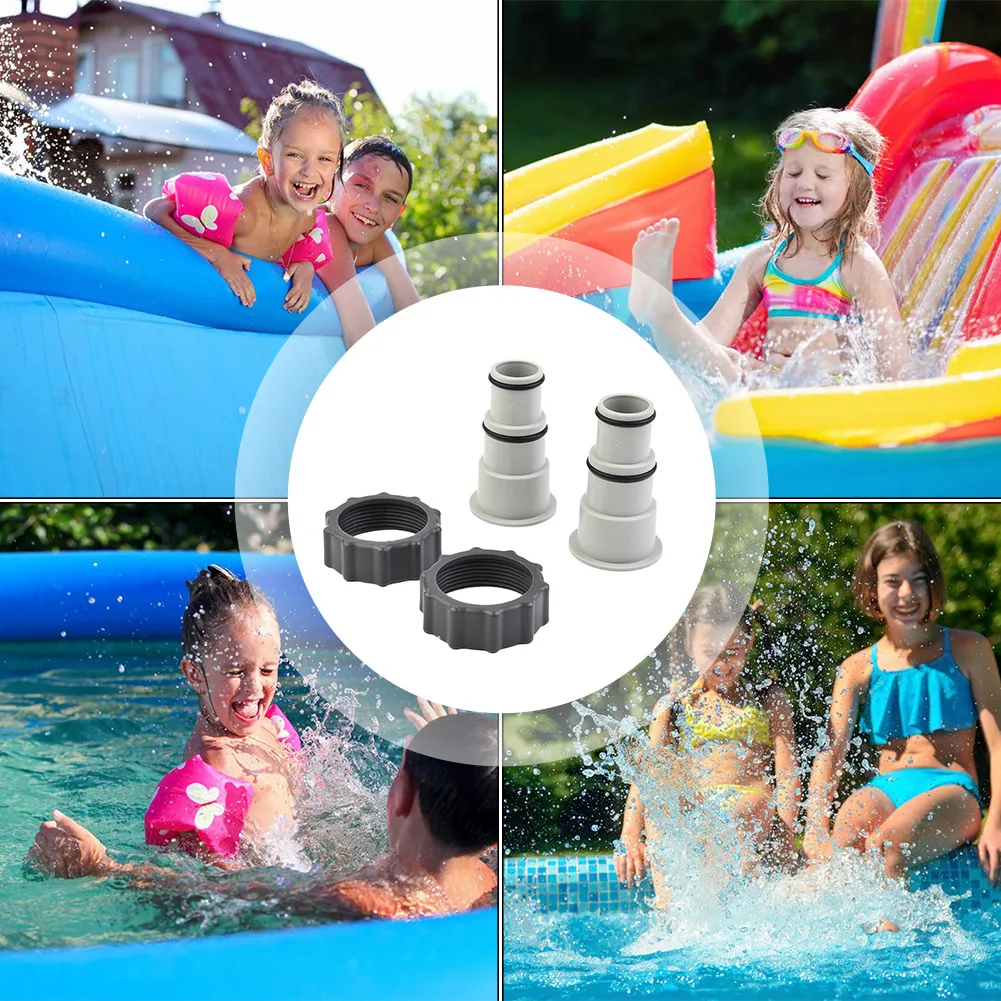 2pcs Hose Adapte For Intex 4000/2500/2000/1500 A W/Collar For Threaded Connection Pumps Outdoor Pool Water Drain Hose Adapters