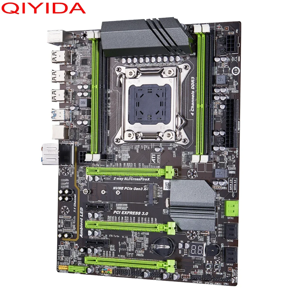 Płyta główna QIYIDA X79 LGA2011 płyta główna ATX USB3.0 SATA3 PCI-E NVME M.2 SSD obsługa pamięci REG ECC i procesora Xeon E5