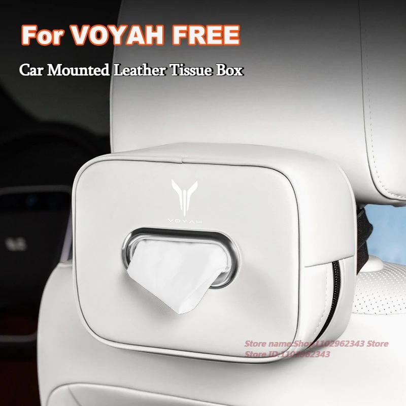 

For VOYAH FREE Car Mounted Leather Tissue Box Hanging Type Wear-Resistant Durable Car Interior Modified Accessories