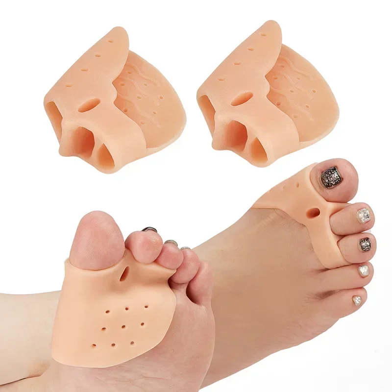 1 Pair Silicone Toe Corrector Hallux Valgus Buffer Toe Separator Breathable Men Women Foot Care Protectors Foot Pedicure Tools