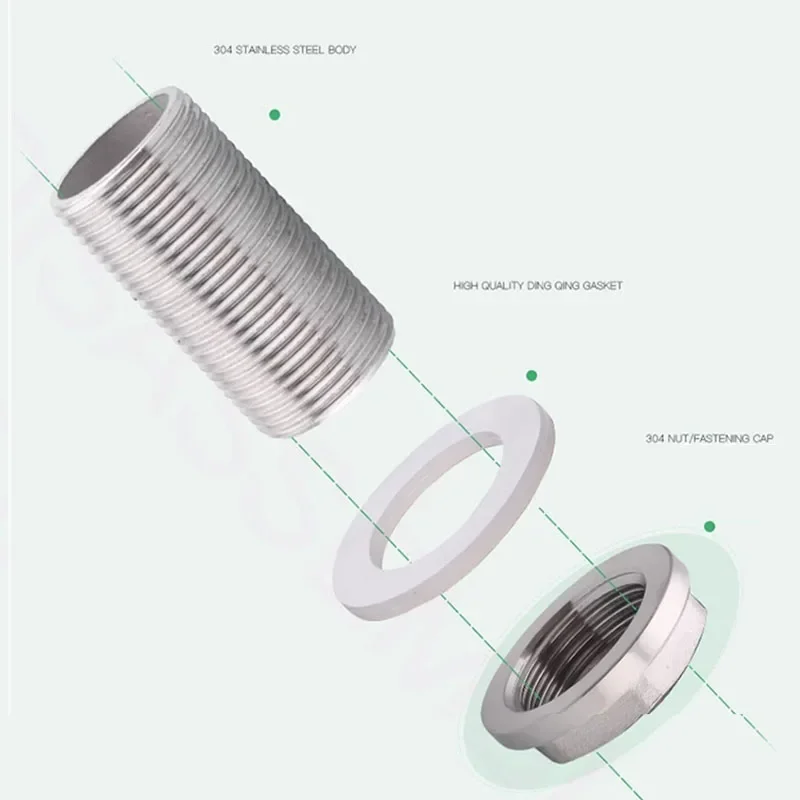 304 Edelstahl 1/8 ~ 2 "BSP Innengewinde Sechskantmutter/Flanschmutter Wassertank Joint Sicherungsmutter Rohrverschraubung Sechskantkappe