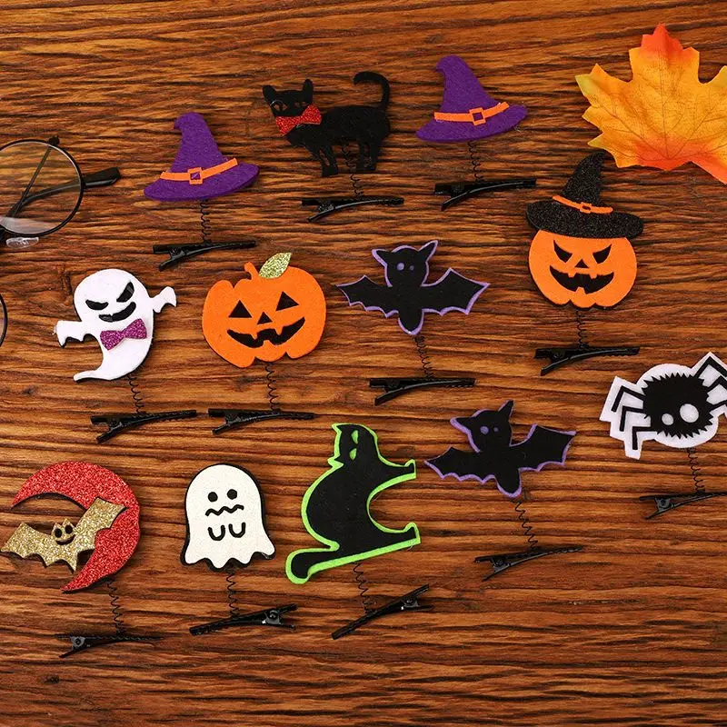 

Halloween Hairpin Buckle Headwear Summary Pumpkin Ghost Skull Head Holiday Supplies Ball Party Props Small Gifts