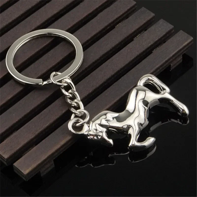 Horse Pendant Keychain Silver Color Metal Car Key Holder Chains Fashion New Solid Charm Keyring Men's Gift Jewelry S040