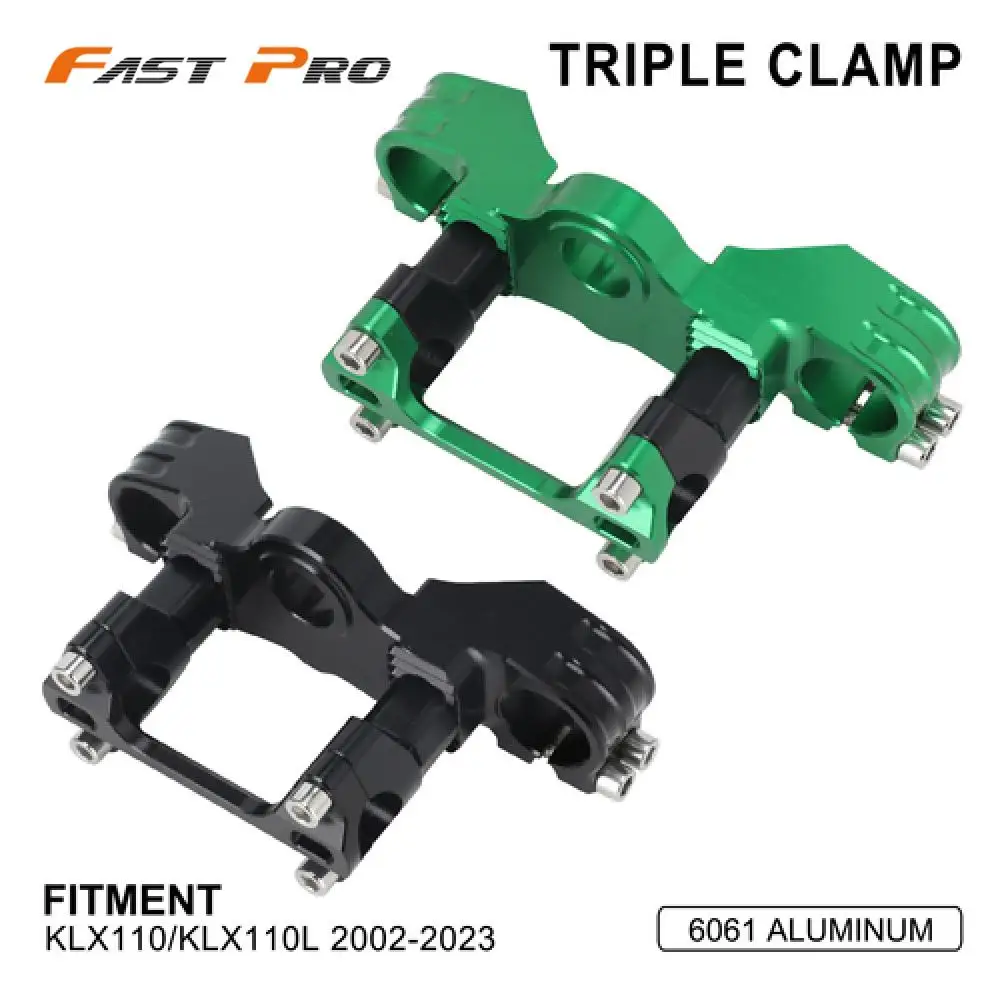 CNC Triple Clamp Steering Stem Bar Mount Motorcycle Accessories For Kawasaki KLX110 KLX 110 KLX110L KLX 110L 2002-2023 Aluminum